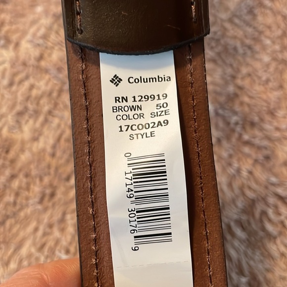 🌸NIP COLUMBIA Leather Belt - size Men’s 50” waist - Picture 13 of 14